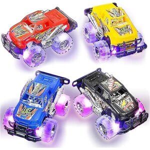 Light Up Monster Trucks Toy Set of 2 Jumbo Vehicle Gift Child Boy Girl Present